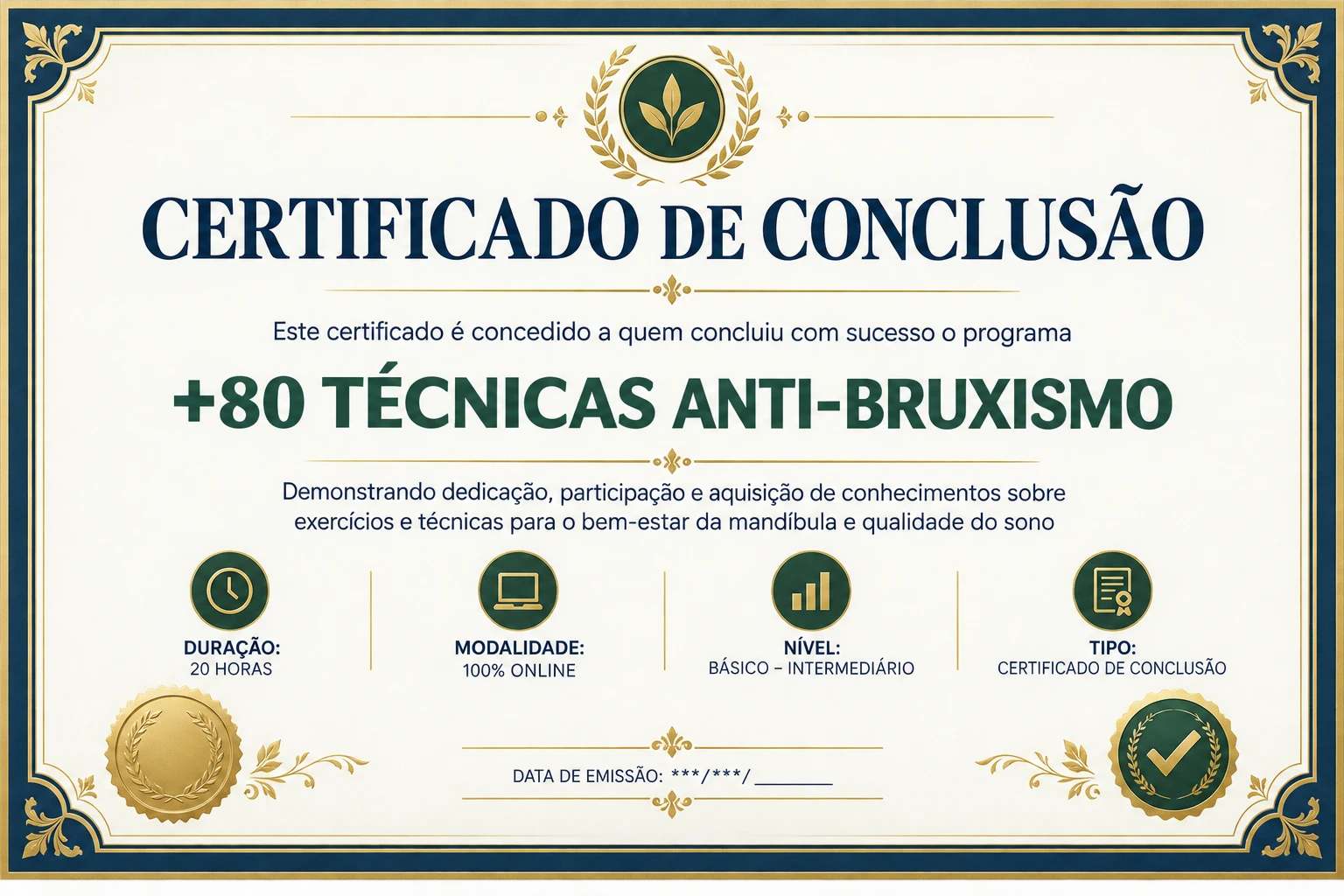 Certificado de Conclusão do Guia Anti-Bruxismo