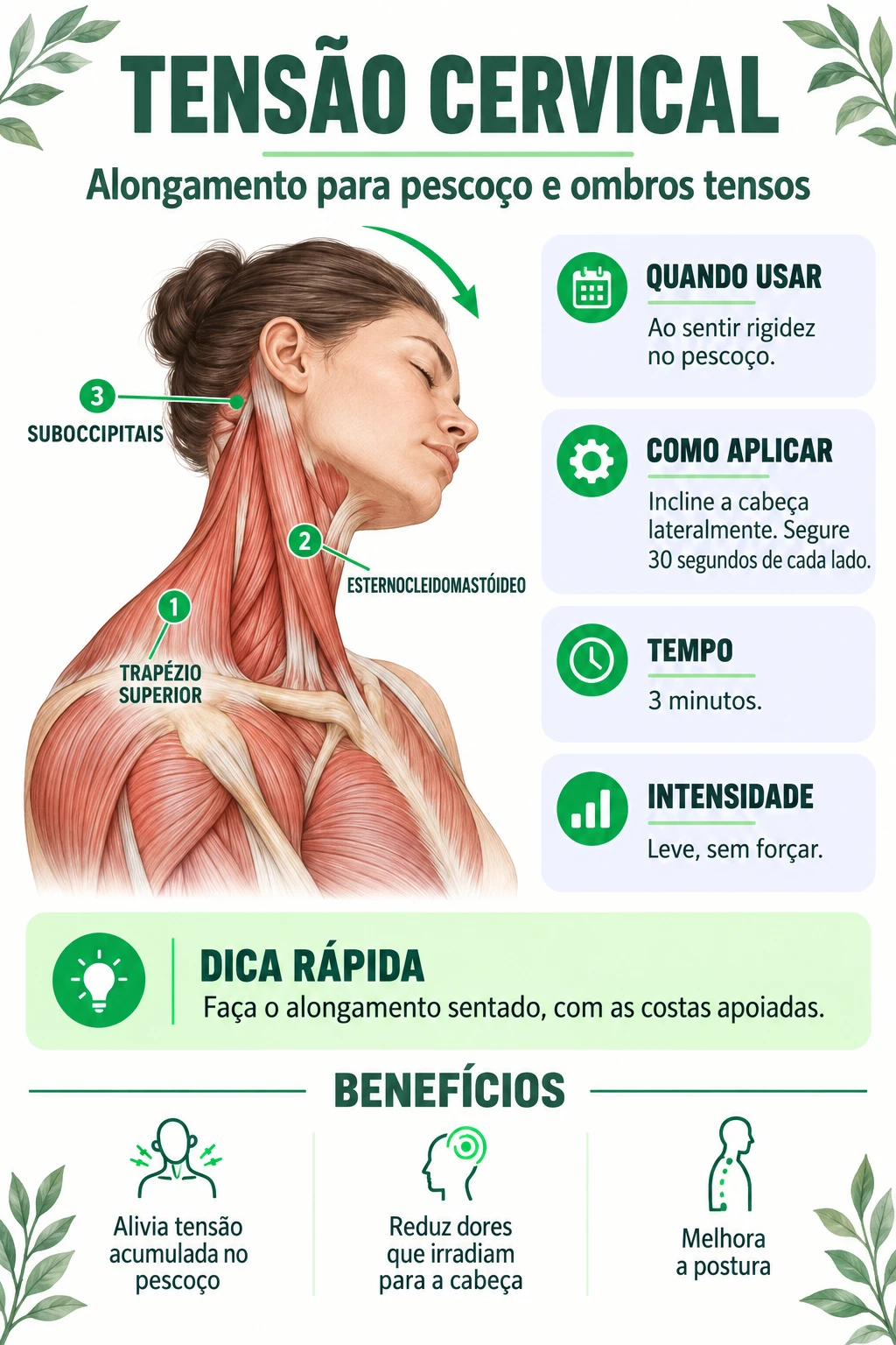 Técnica: Tensão Cervical — alongamento para pescoço