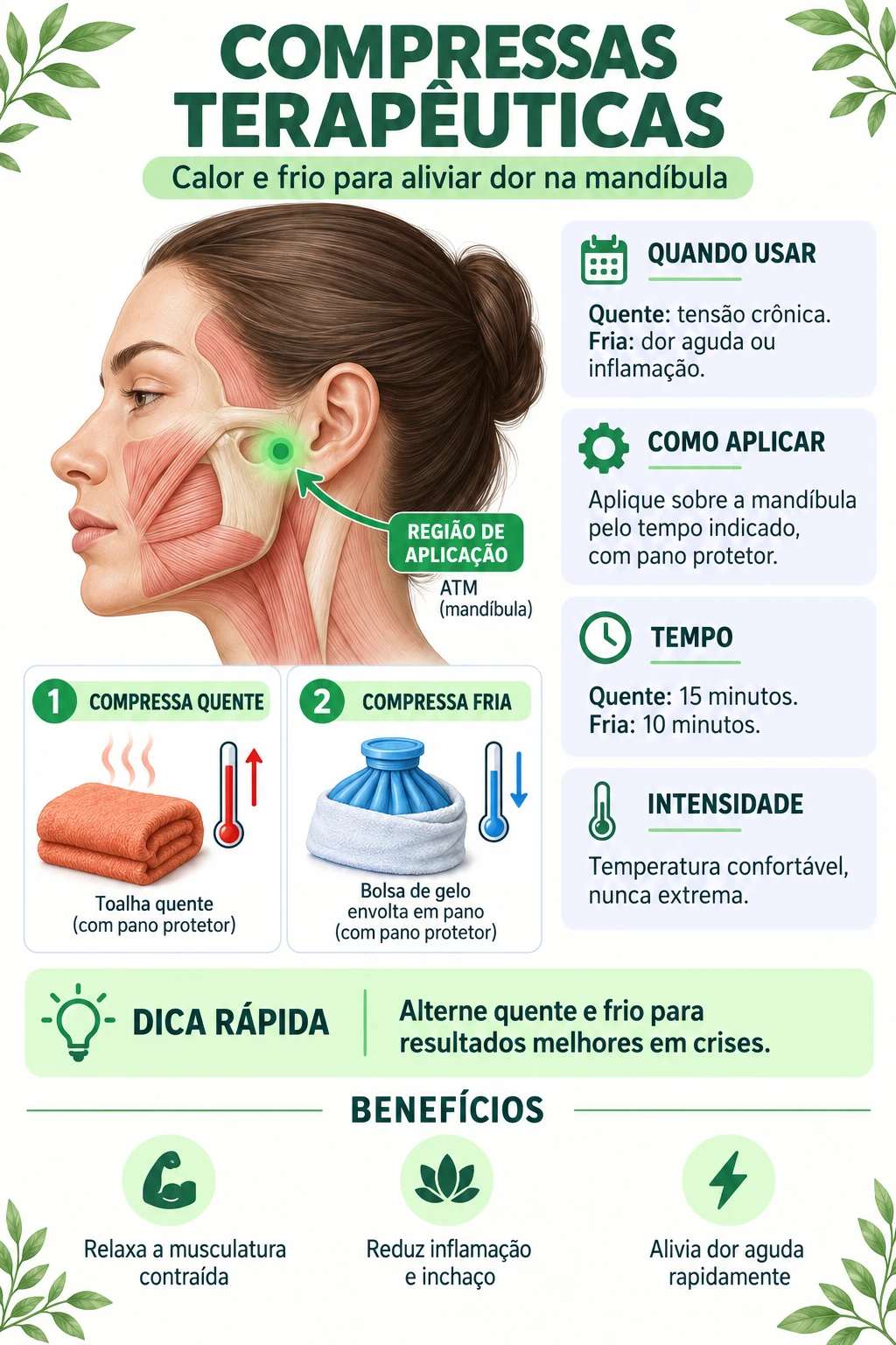 Técnica: Compressas Terapêuticas — calor e frio